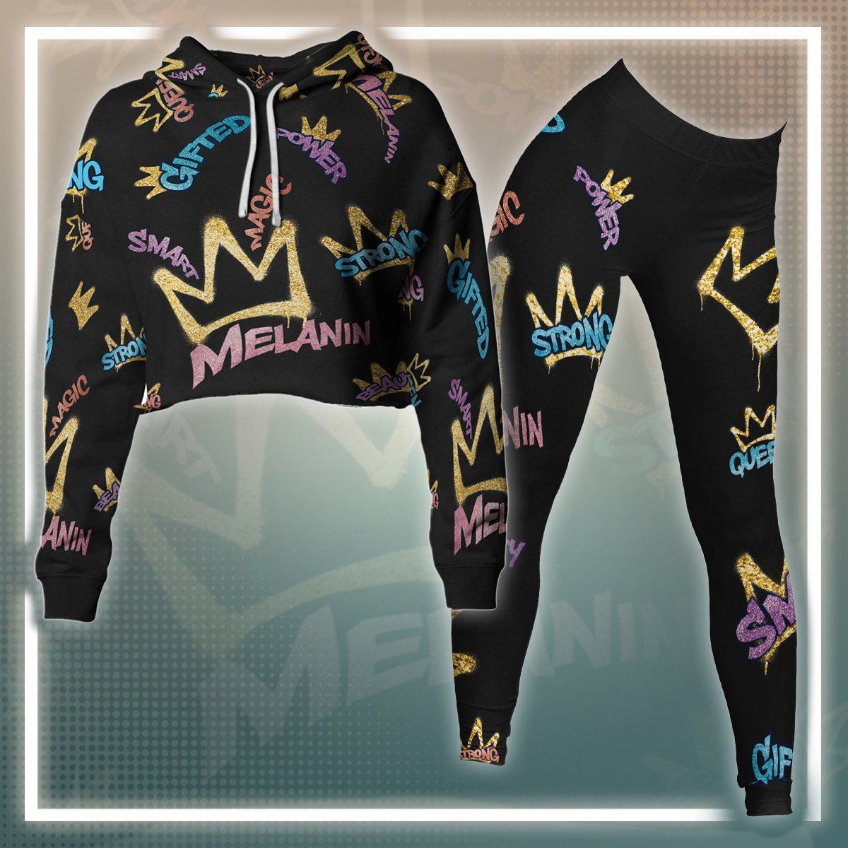 Proud Melanin Queen Cropped Hoodie & Leggings Set