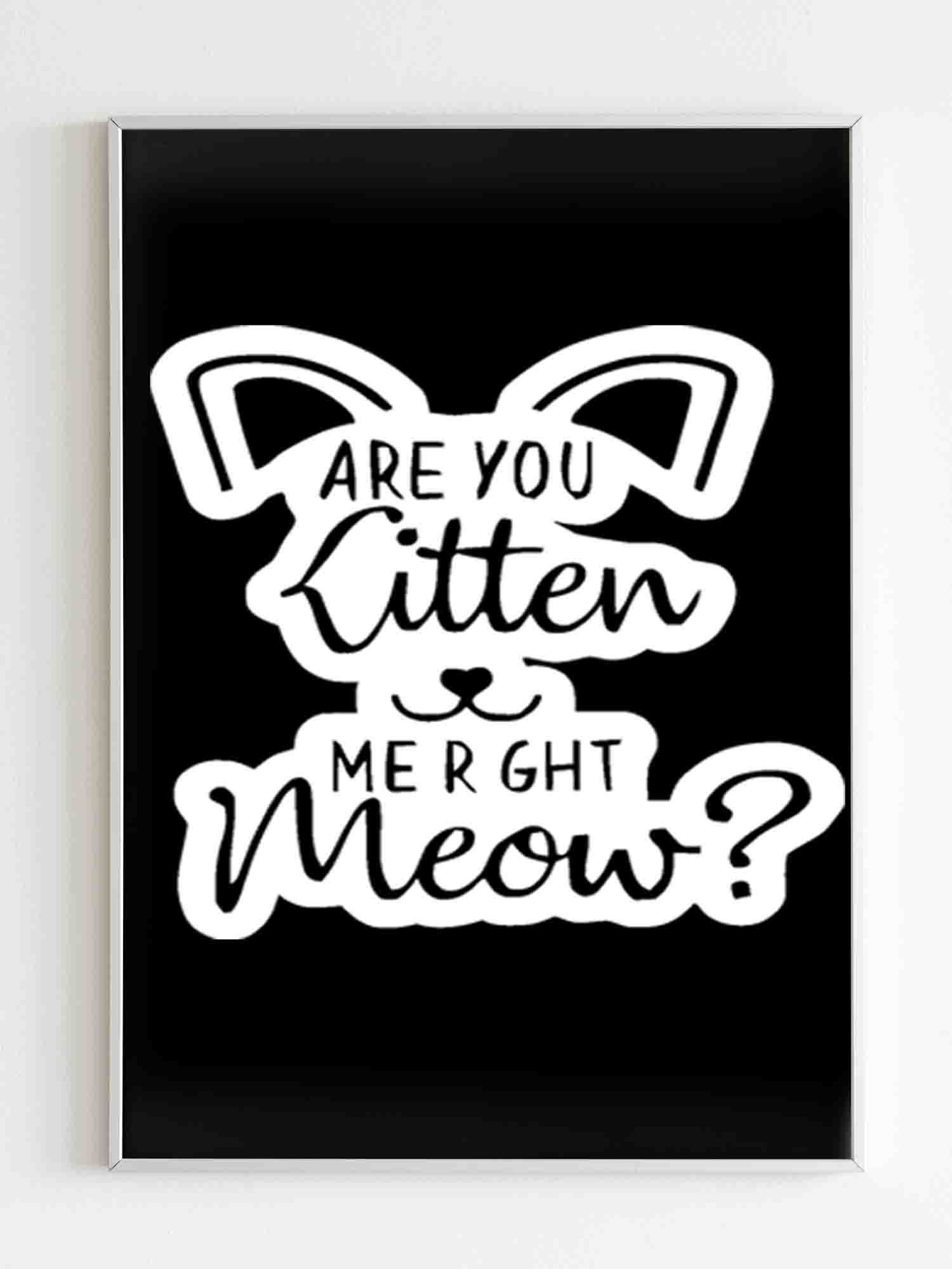 Are You Kitten Me Right Meow Go Poster