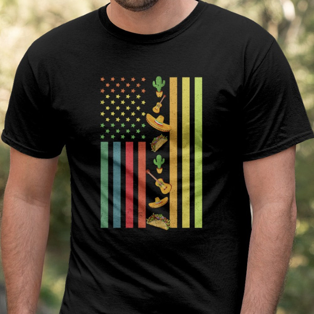 American Flag Mexican Tacos Sampono Sombrero Cactus Gift Standard/Premium T-Shirt