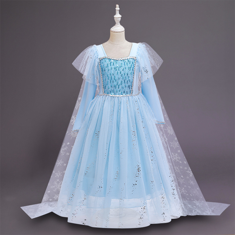 2020 Cosplay Snow Queen Elsa Dress Costumes Girls Dress For Girls Anna Princess Party Kids Vestidos Fantasia Girls Clothing alx