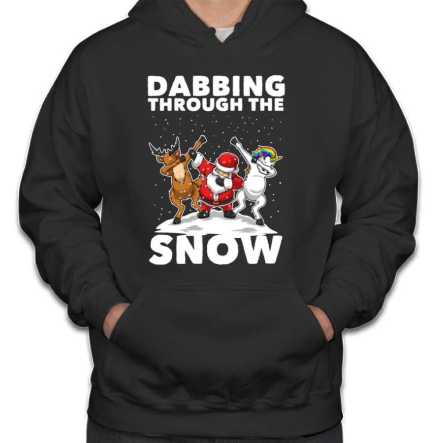 Dabbing Santa Dabbing Unicorn Christmas Gift Hoodie