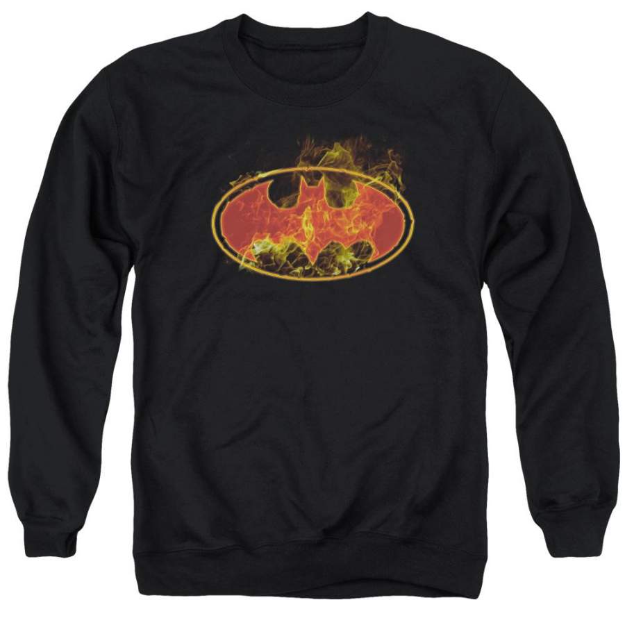 Batman – Flames Logo Adult Crewneck Sweatshirt