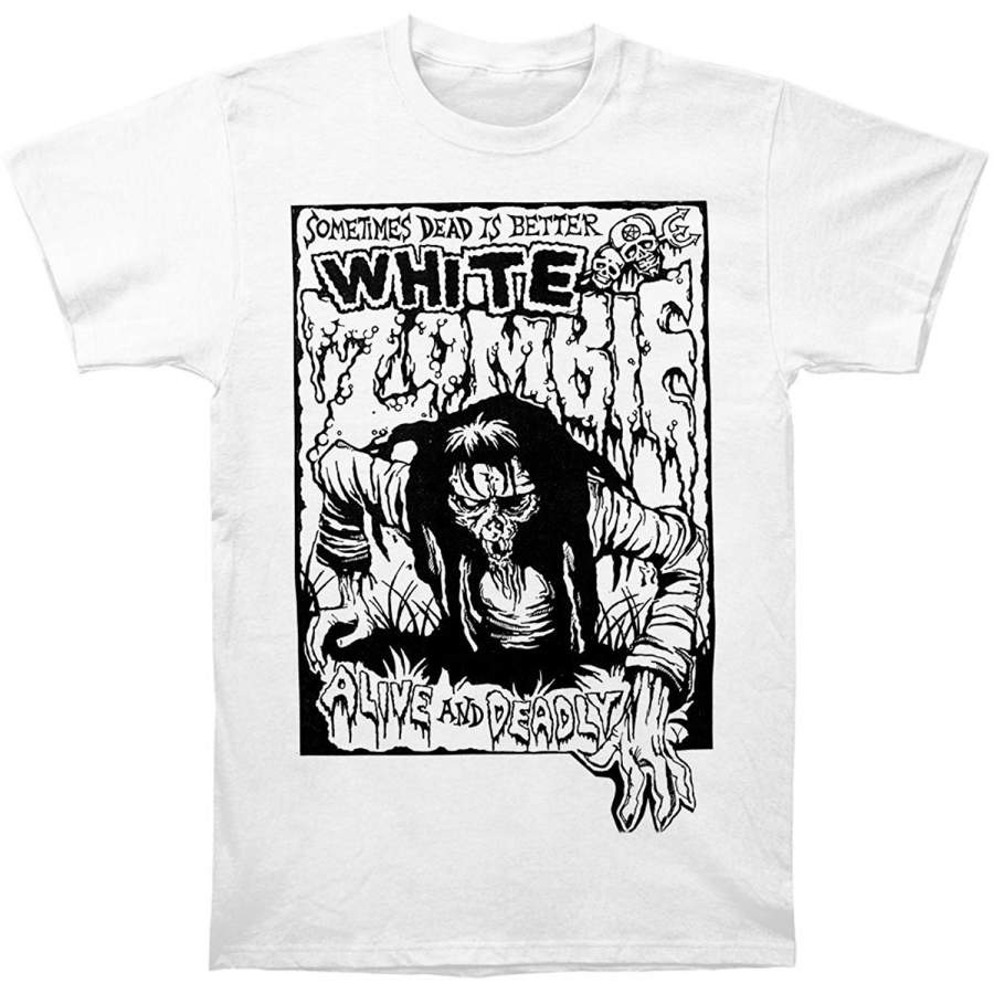 White Zombie Men’S Alive & Deadly T-Shirt White