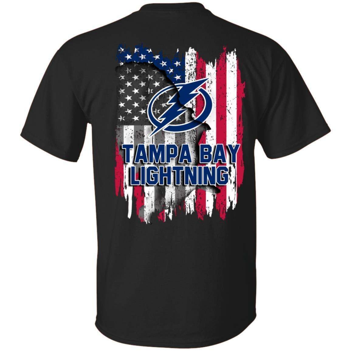 Tampa Bay Lightning American Flag Hockey T-Shirt Fan 4th July PT06