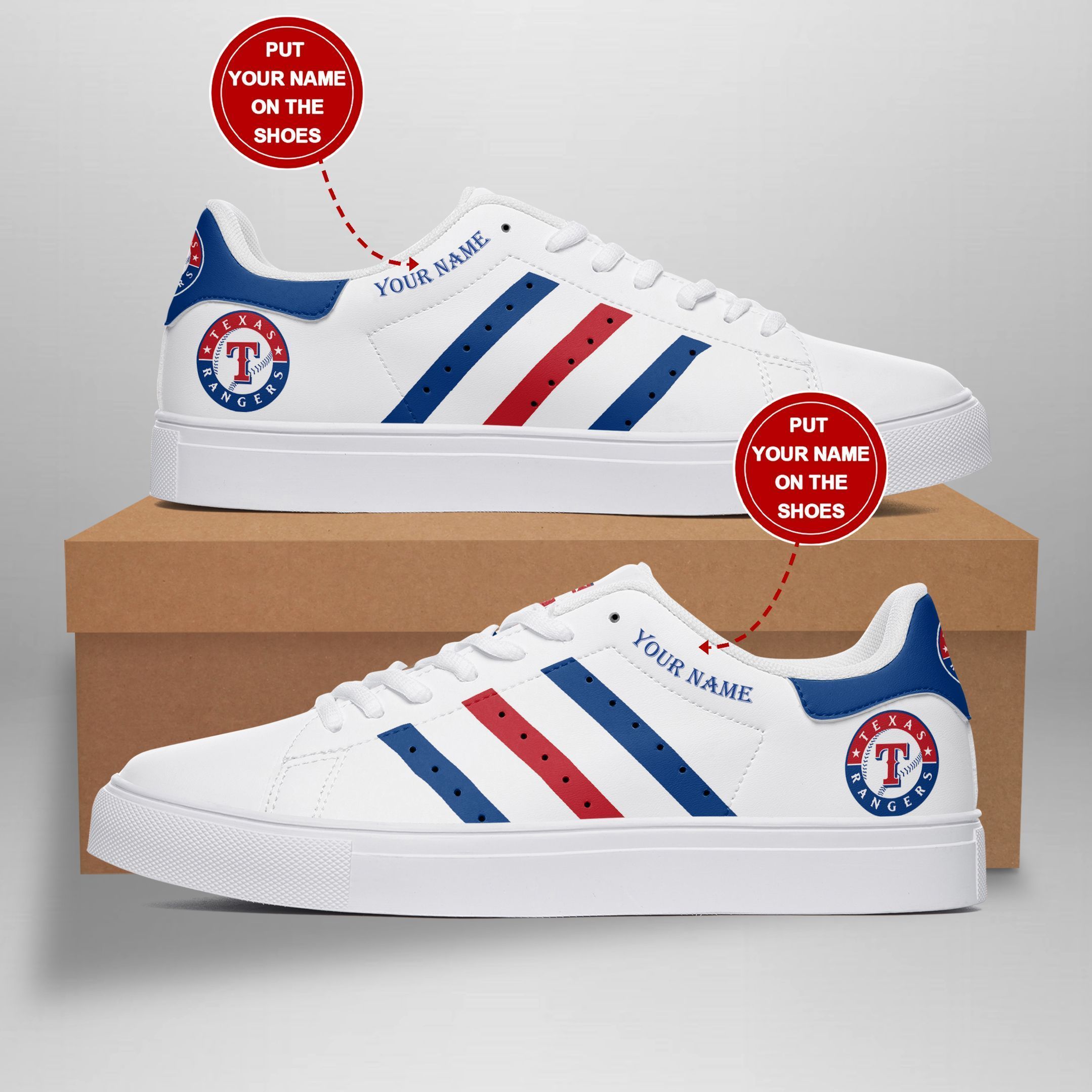 Texas Rangers Personalized  Ss Custom Sneakers 092