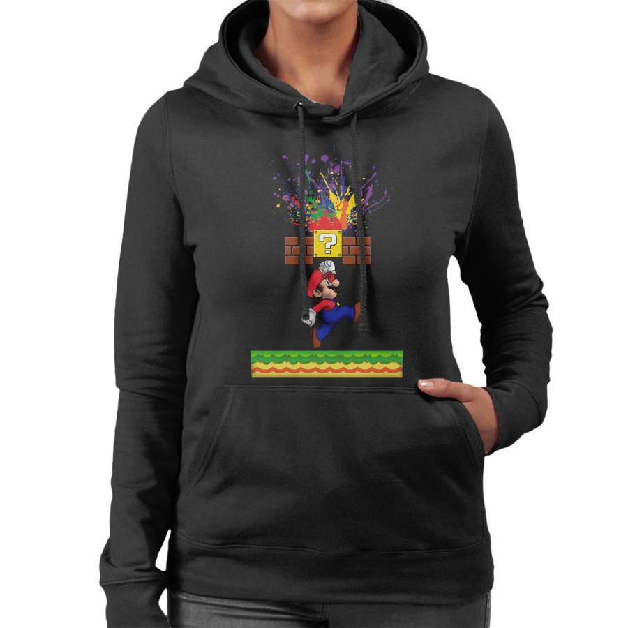 Super Mario Super Paint Splatters Women’s Hooded Sweatshirt