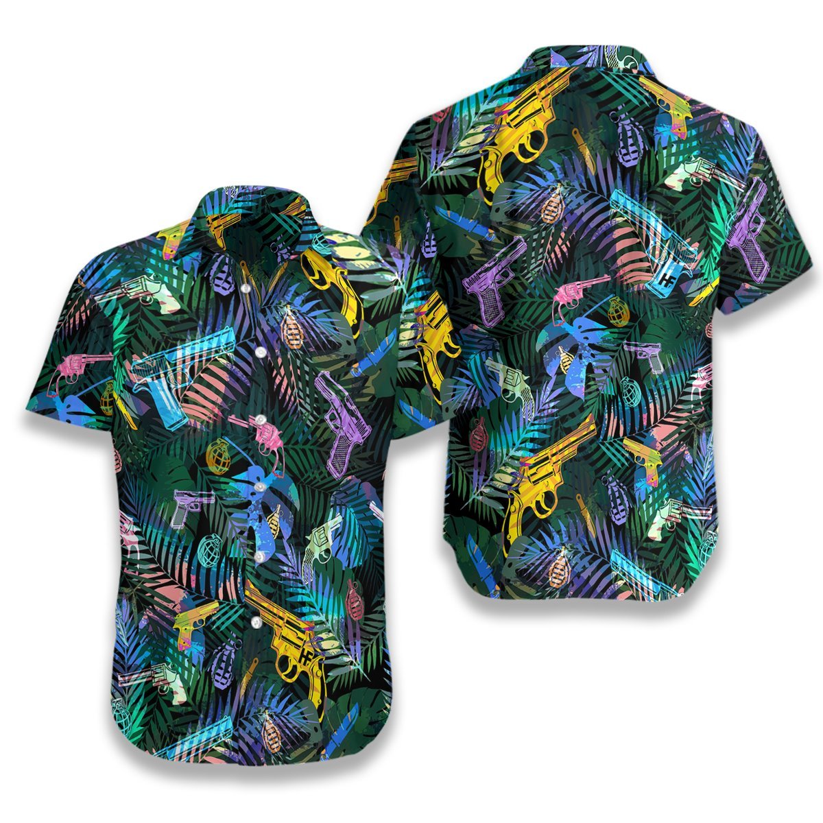 Tropical Gun Lover Pattern Hawaiian Shirt | For Men & Women | Adult | Hw5901