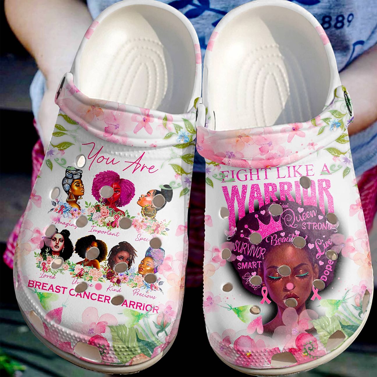 Breast Cancer Personalized Clog, Custom Name, Text, Color, Number Fashion Style For Women, Men, Kid, Print 3D Fight Like A Warrior