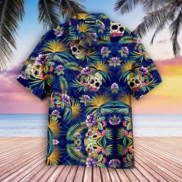 Tropical Blue Skull Hawaii Shirt For Men Women Ha66423