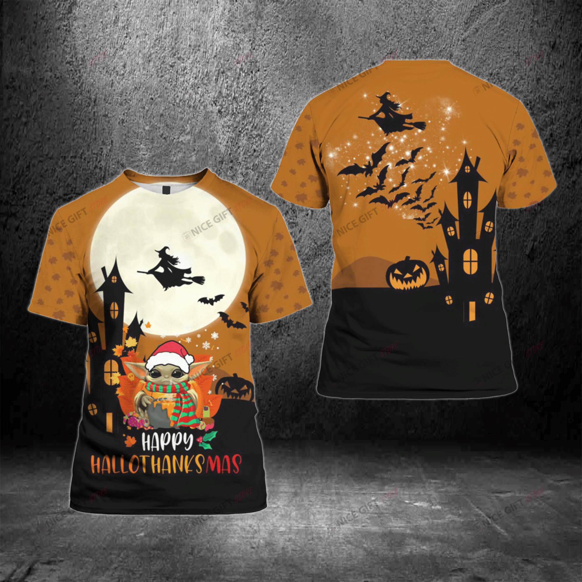 Grogu Happy Hallothanksmas 3D T-Shirt 3Ts-M5H5