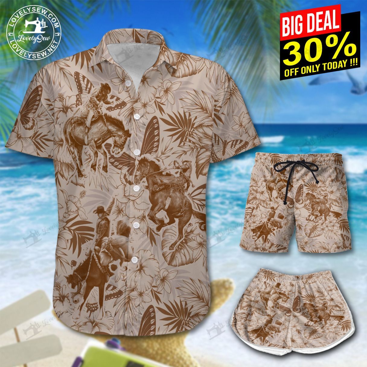 Saddle Bronc Hawaiian Shirt Shorts Ha43881