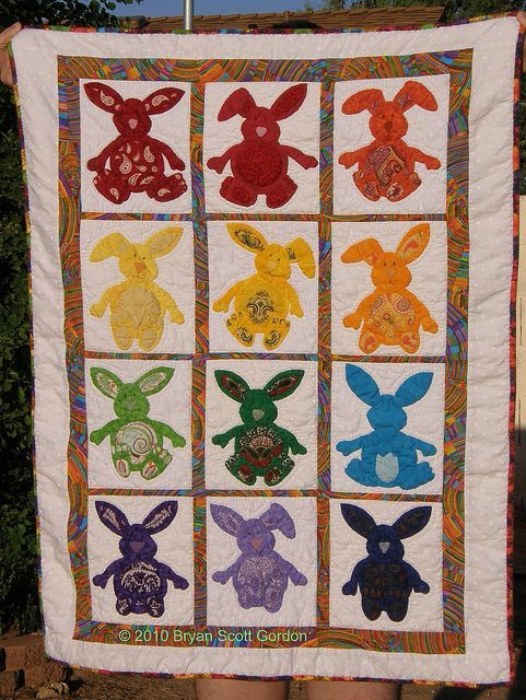 Rabbit Rainbow Cla250677 Quilt Blanket