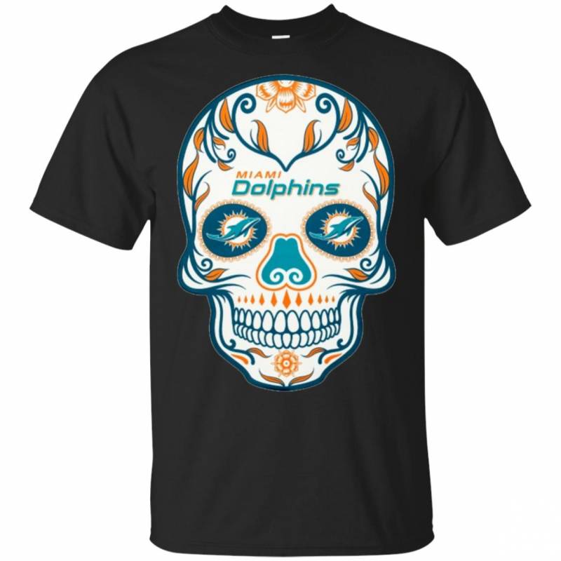 Miami Dolphins sugar skull shirts