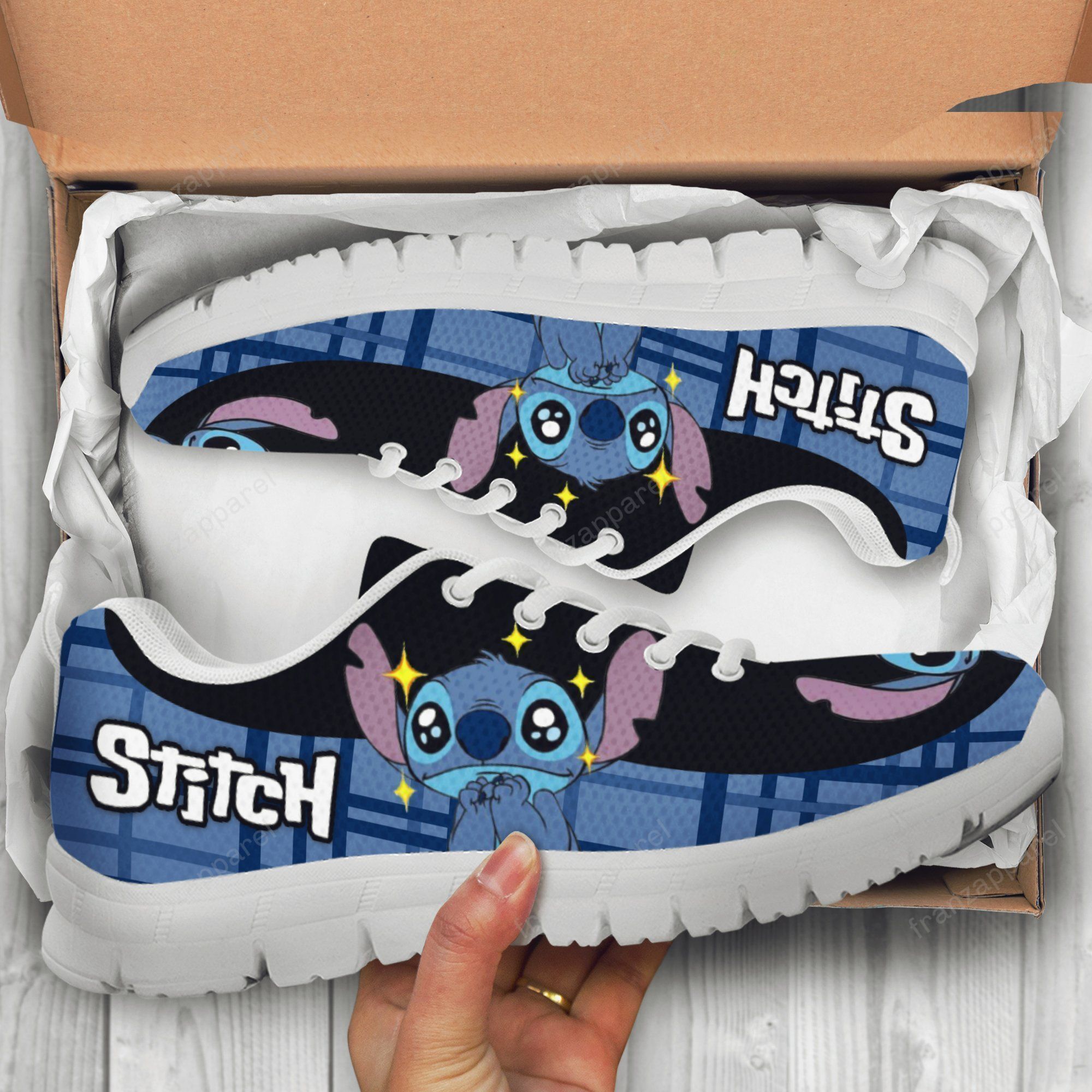 Stitch sneakers Lilo & Stitch Disney ver5 Print Sneakers, Women’s Sneakers, Handmade Crafted sneaker white Shoes birthday gift Fashion Fly Sneakers TL97