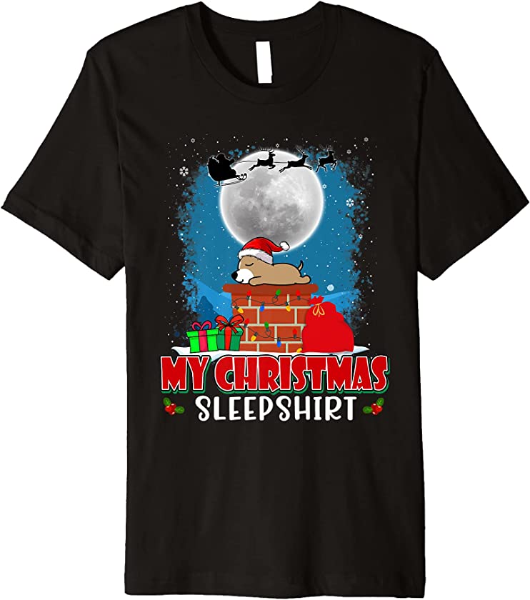 Chihuahua Dog My Christmas Puppy Sleep Funny Xmas Premium T-Shirt