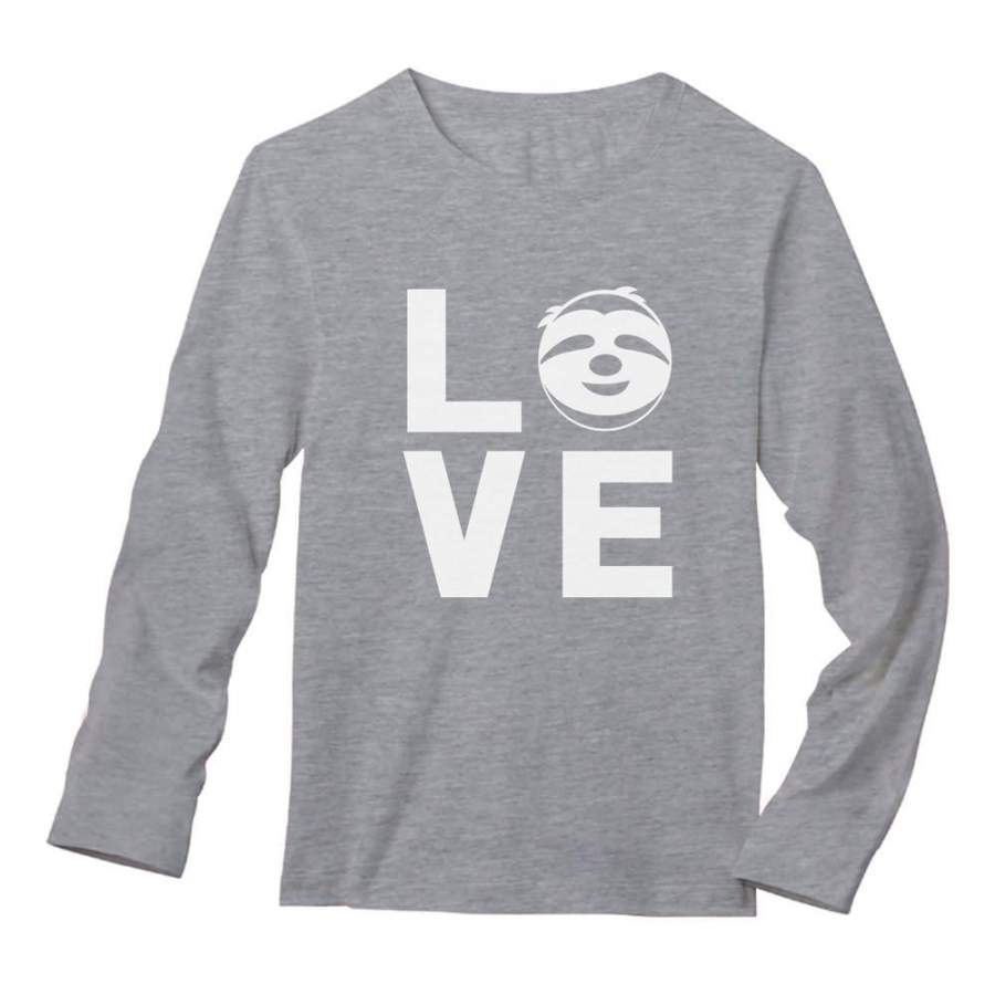 Animal Lovers – I Love Sloths – Lazy Sloth Cute Face Long Sleeve T-Shirt