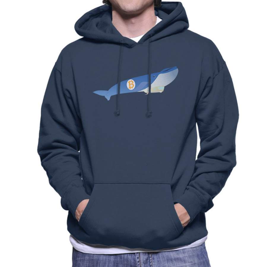 Bitcoin Whale Blimp Flying High Men’s Hooded Sweatshirt