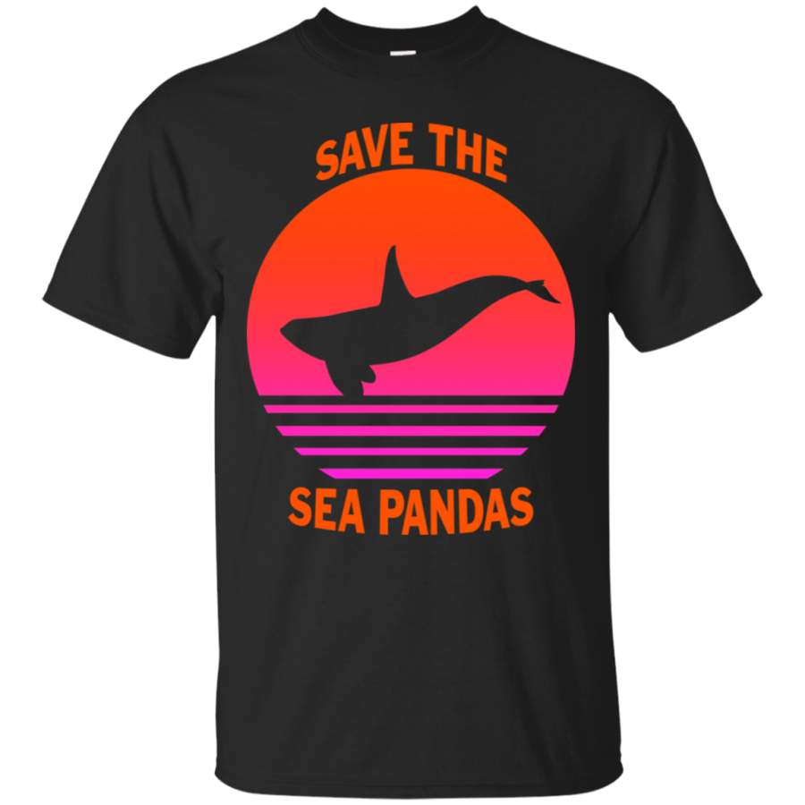 AGR Retro Orca Shirt Save The Sea Pandas Sweatshirt Killer Whale Shirt t-shirt