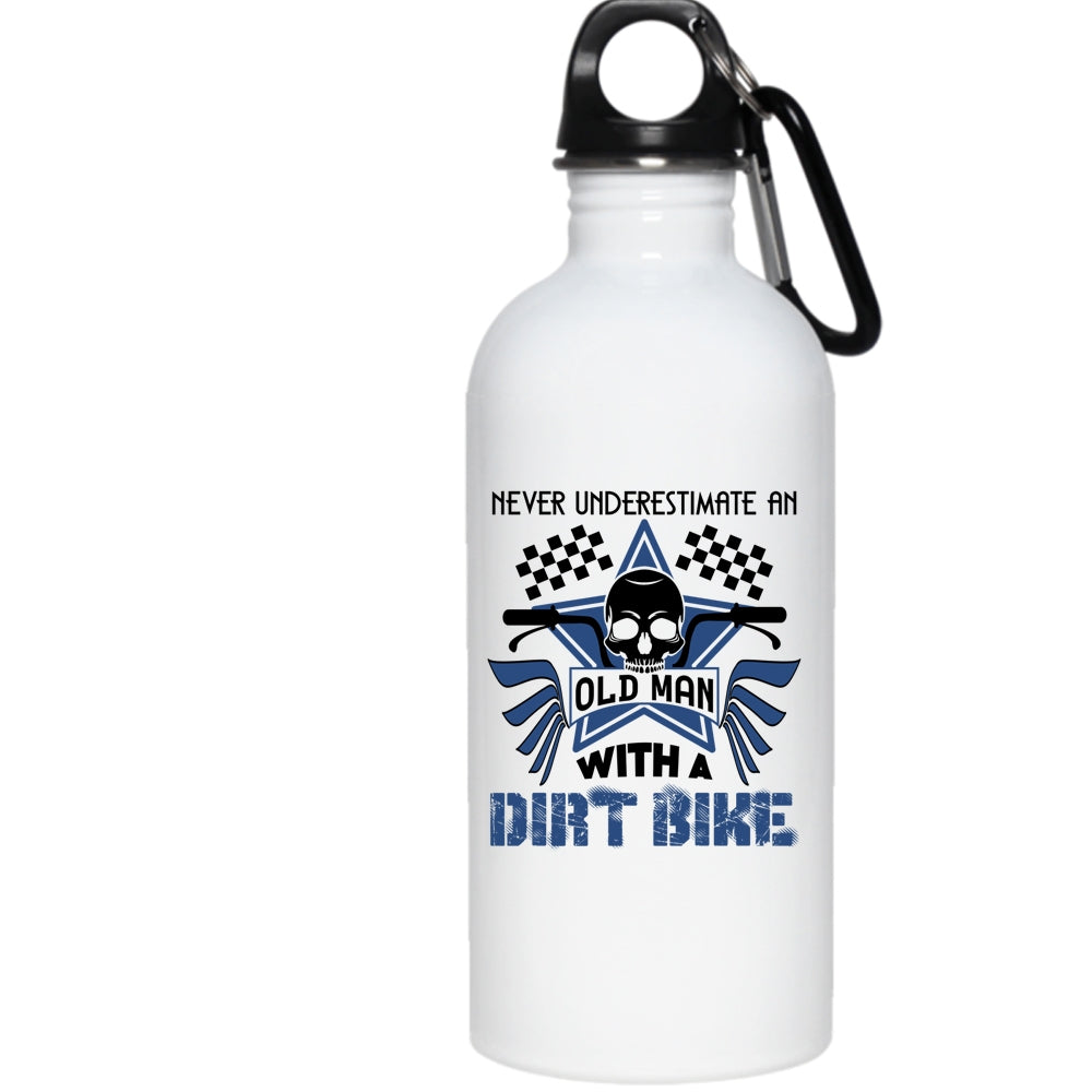 An Old Man With A Dirt Bike 20 oz Stainless Steel Bottle,Awesome Grandpa Outdoor Sports Water Bottle