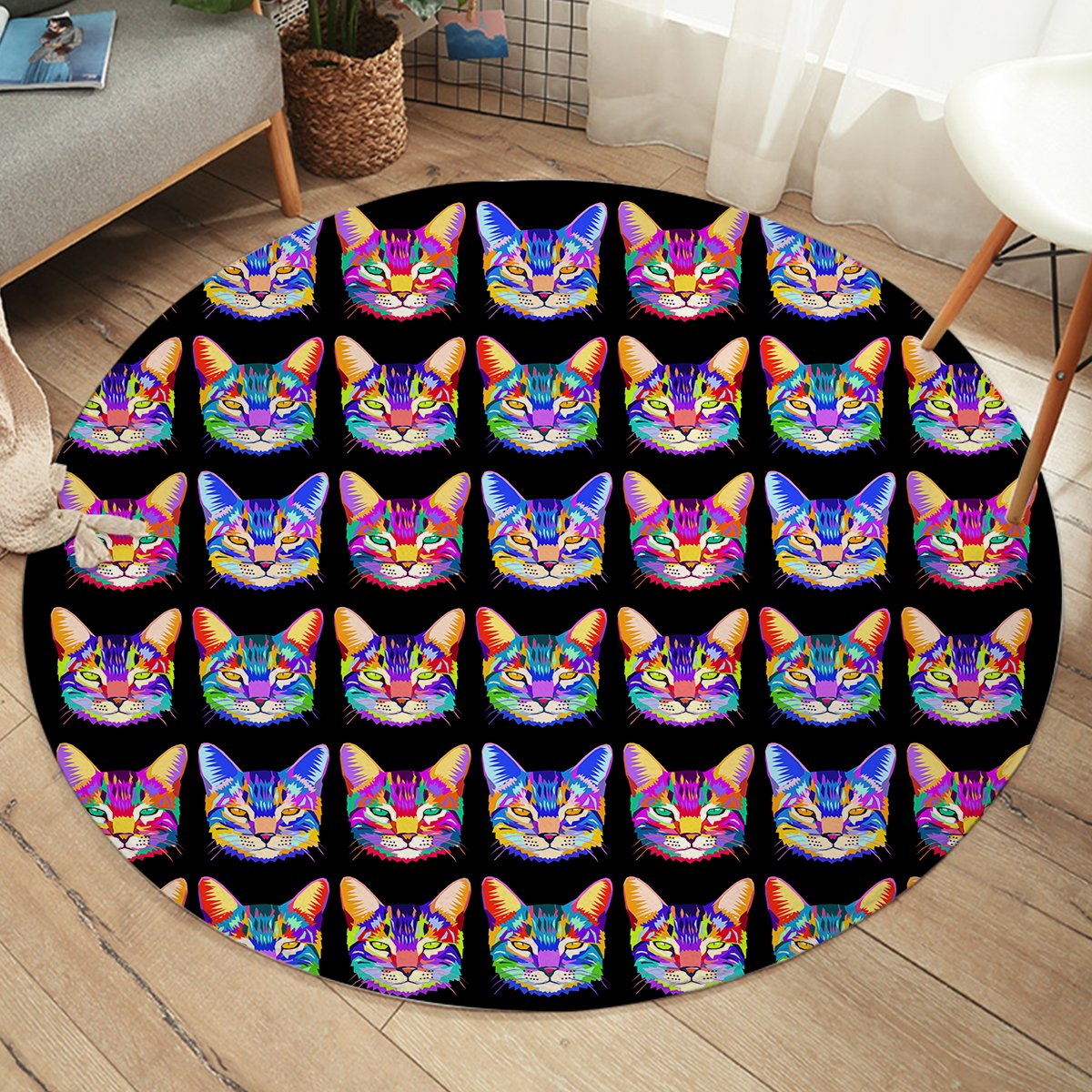Cat Faces SW2230 Round Rug