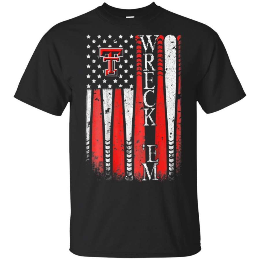 Texas Tech Red Raiders Baseball Flag Team Name T-Shirt