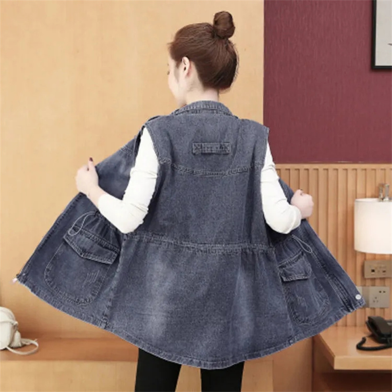 All-Match Casual Denim Vest Jacket Female 2022 New Spring Autumn Korean Version Loose Sleeveless Outer Waistcoat Trend alx