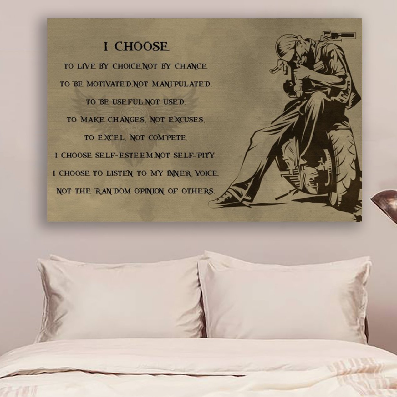biker Canvas and Poster i choose wall decor visual art