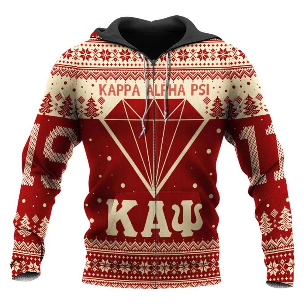 Getteestore Hoodie – Kappa Alpha Psi Diamond Christmas Zip Hoodie A31