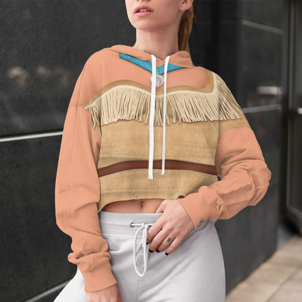 3D Pocahontas Princess Custom Crop Hoodie