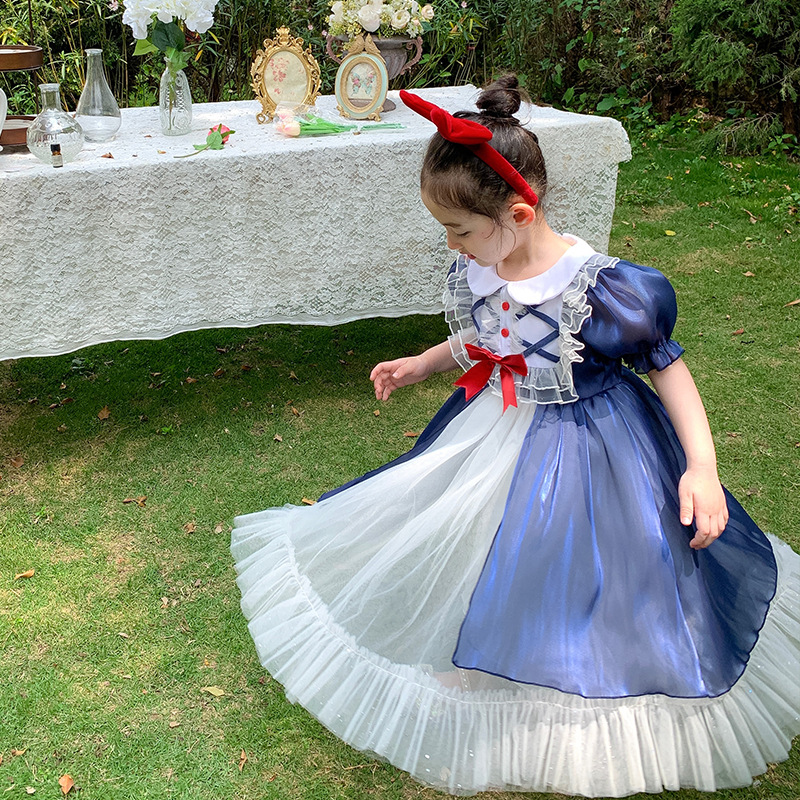 Baby Girls Clothing Snow White Dress Kids Clothes Summer Toddler Casual Dresses Birthday Party Costume Children Princess Dress alx