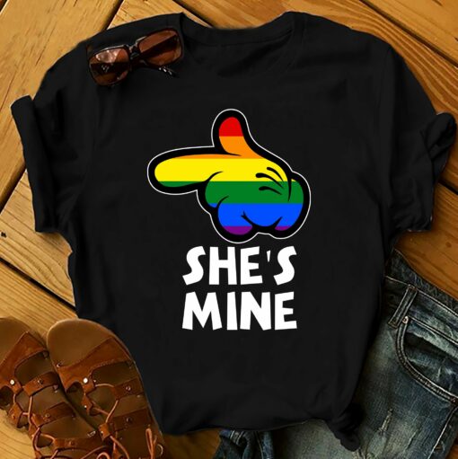 Lgbt Pride She’S Mine 2D T-Shirt For Lgbt Community, Queer Lgbt, Gift For Lgbt Proud Month