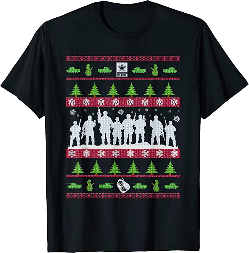 US Army Ugly Christmas Sweater Military T-Shirt T-Shirt