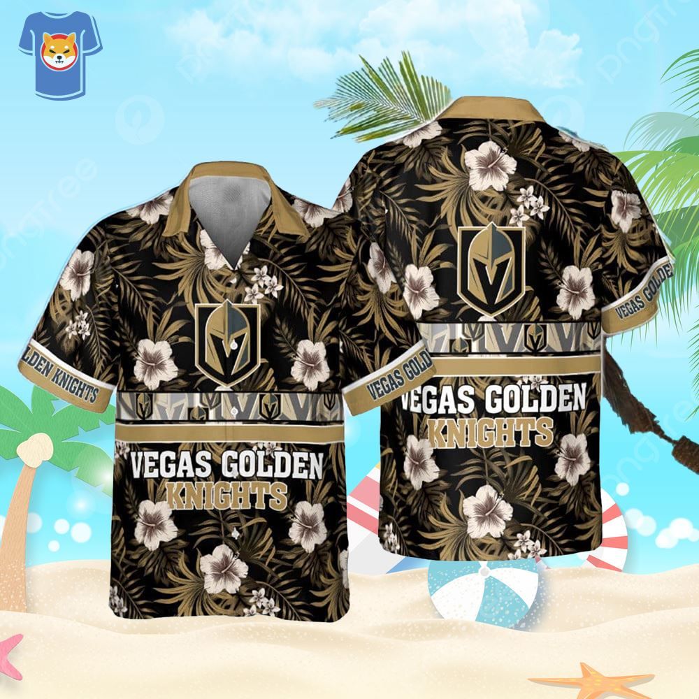 Vegas Golden Knights National Hockey League Hibiscus Pattern Hawaiian Shirt