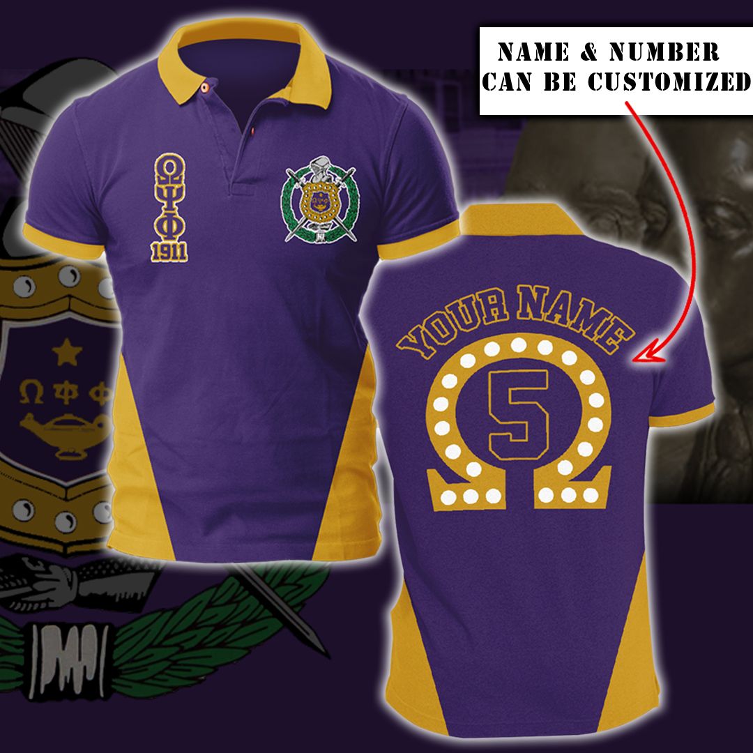 Omega Psi Phi Custom Name Custom Number Polo Shirt