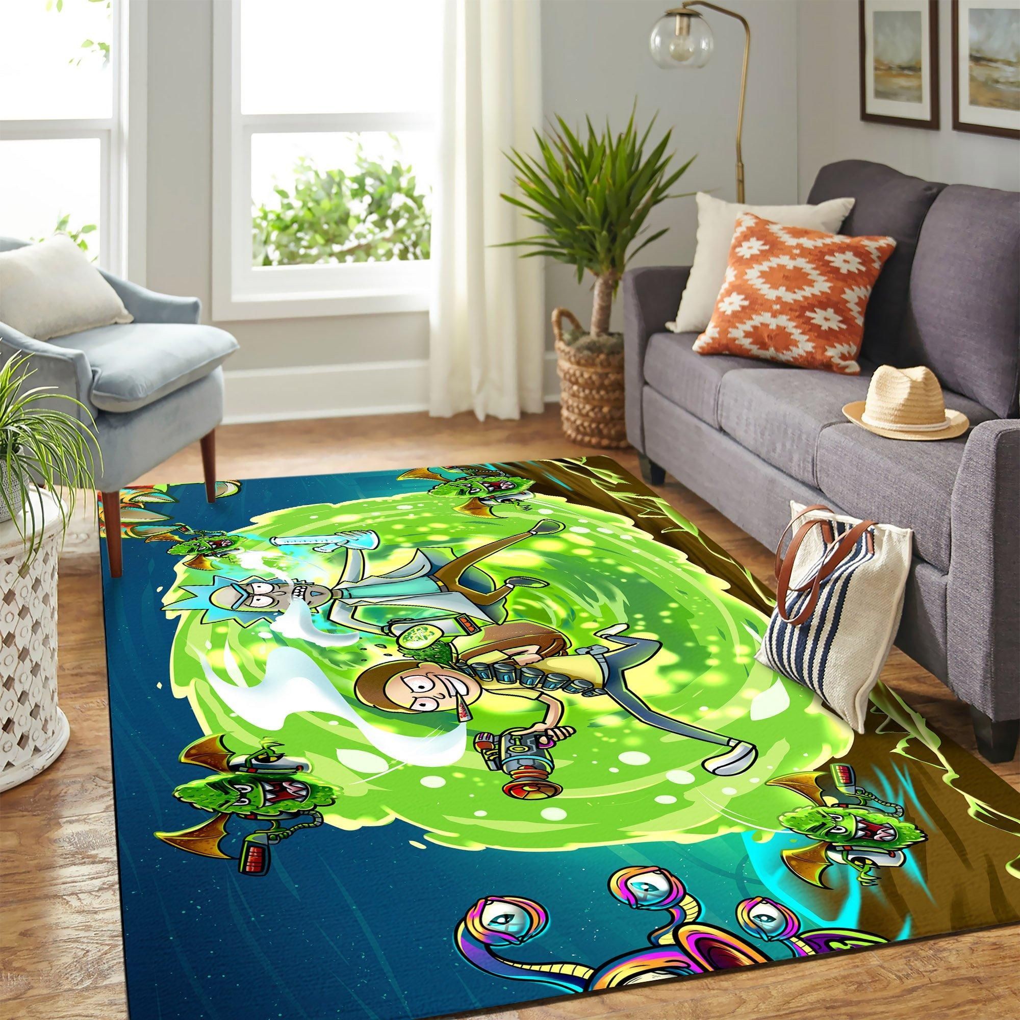 Rick And Morty In Another Dimension Area Rug Geeky Carpet – home decor – Bedroom Living Room decor