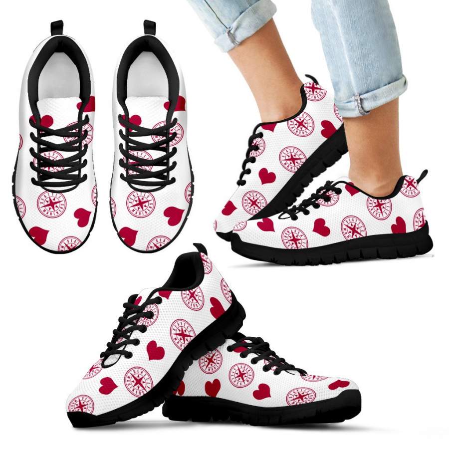 Sweeten Dreamy Love Pattern With Logo Seattle Mariners Sneakers