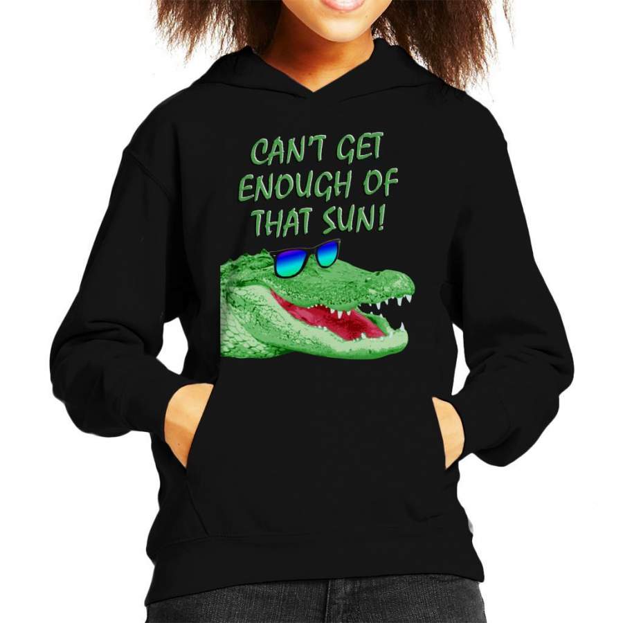 Cant Get Enough Of That Sun Crocodile Kid’s Hooded Sweatshirt