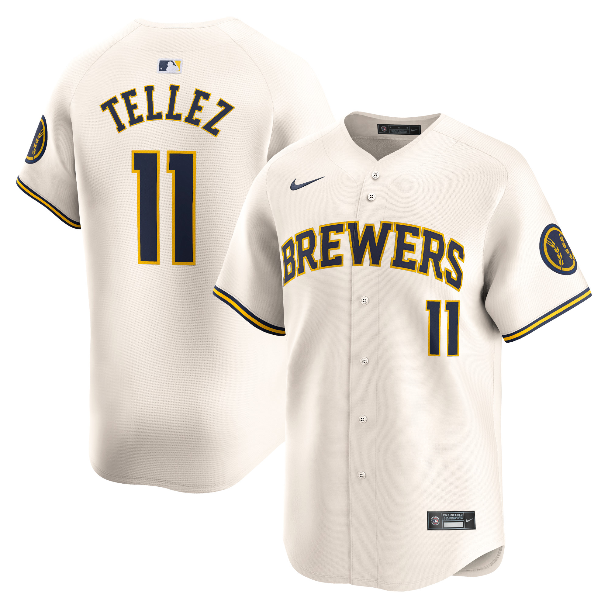 Rowdy Tellez Milwaukee Brewers Home Limited Player Jersey – Cream