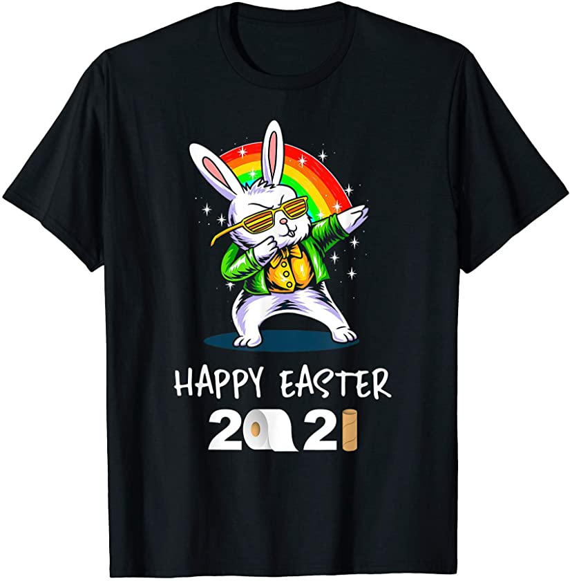 Dabbing Rabbit Easter Day 2021 Funny Boys Girls Kids Dab T-Shirt