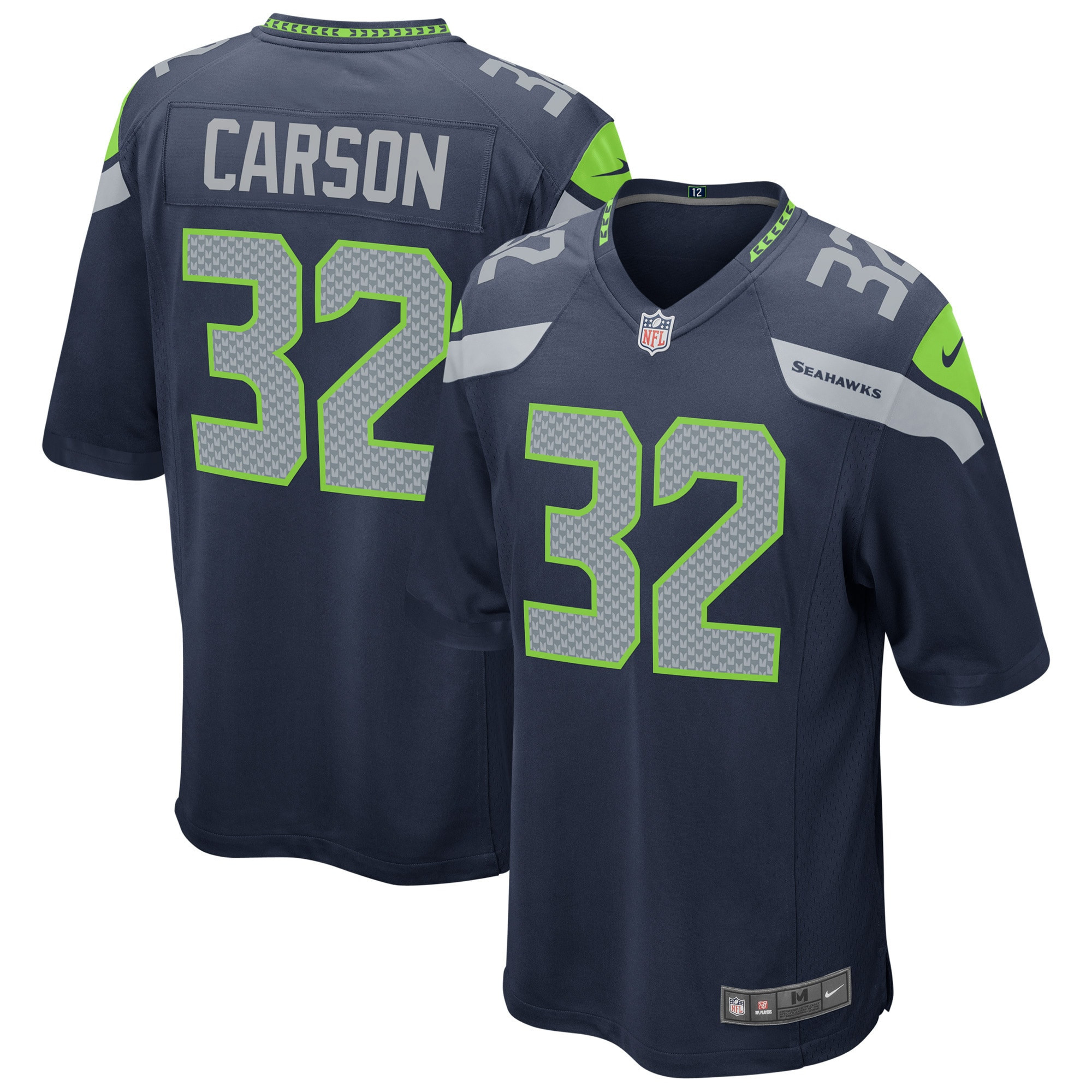 Chris Carson Seattle Seahawks Game Player Jersey – Navy NFL