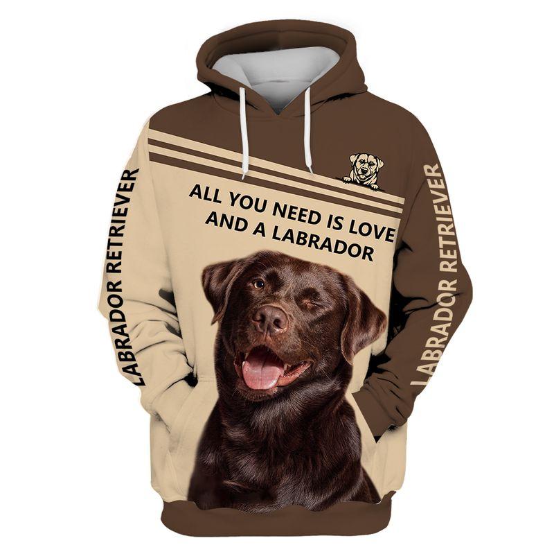 Gifts For Dog Lovers 3D Print Labrador Retriver  Adult Unisex