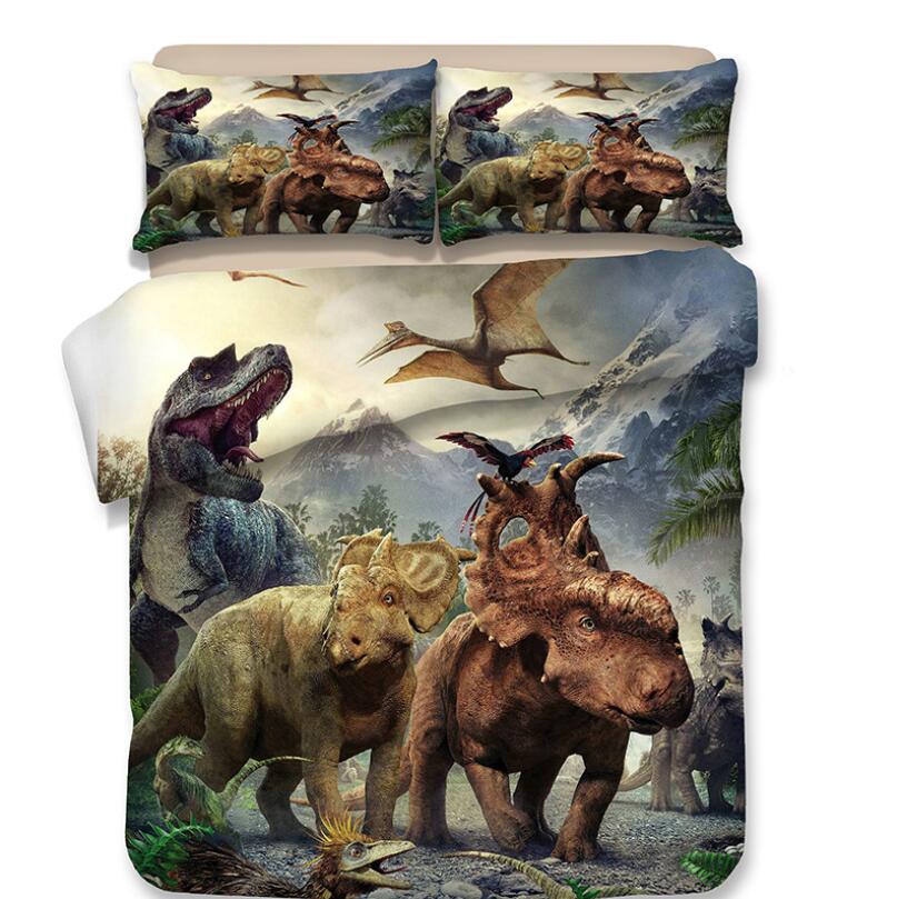 3D Dinosaur Print Bedding Set Duvet Covers Pillowcases Sets Bedclothes Bed 04