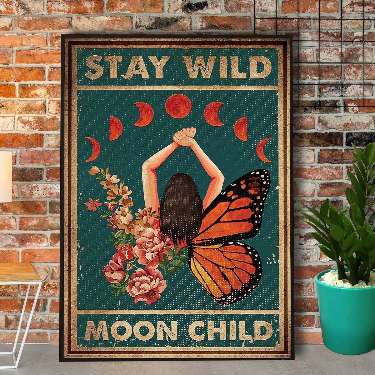 Witch Stay Wild Moon Child Retro Halloween Poster No Frame Matte Canvas, Wall Decor Visual Art