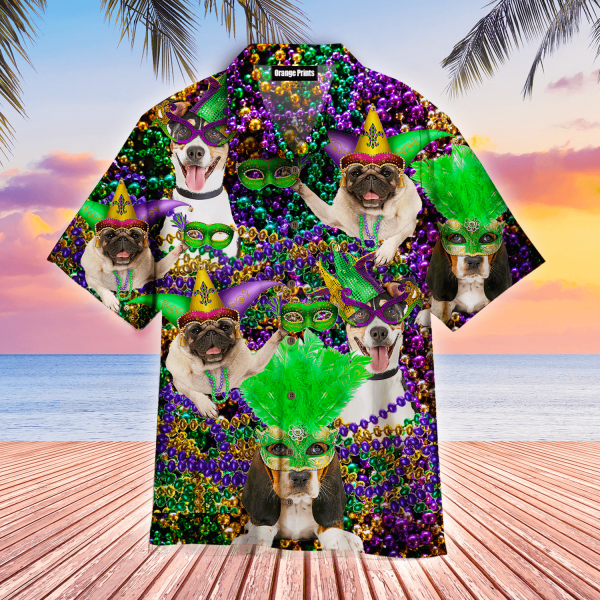 Happy Dogs Mardi Gras Hawaii Shirt For Men Women Ha73894