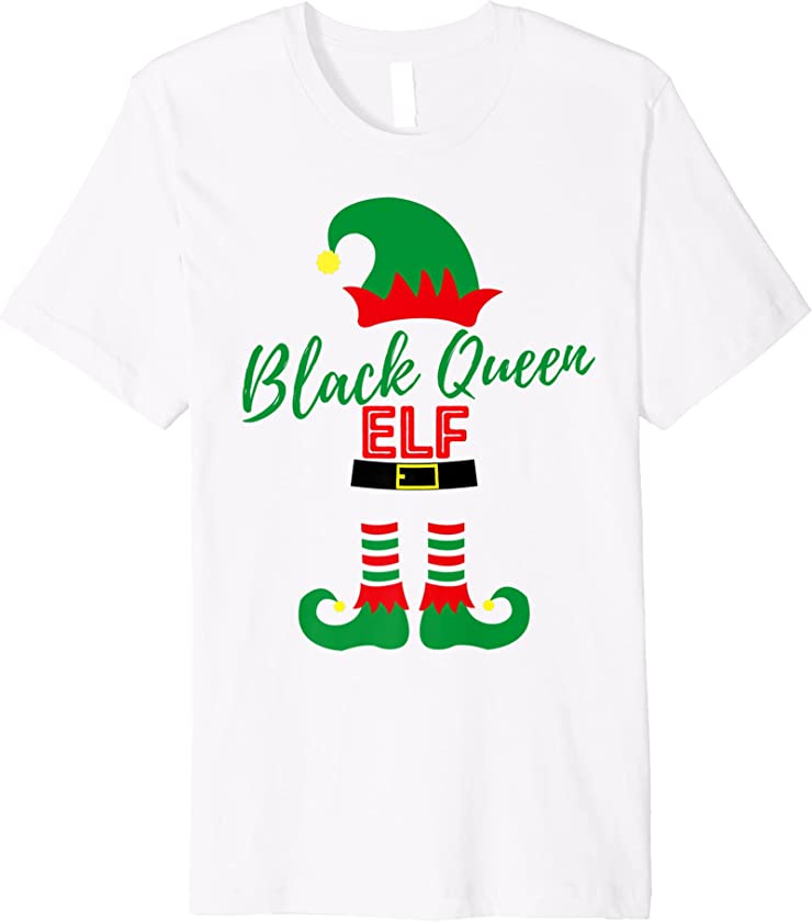 Black Queen Christmas Elf Melanin Black Girl Magic Ugly Xmas Premium T-Shirt