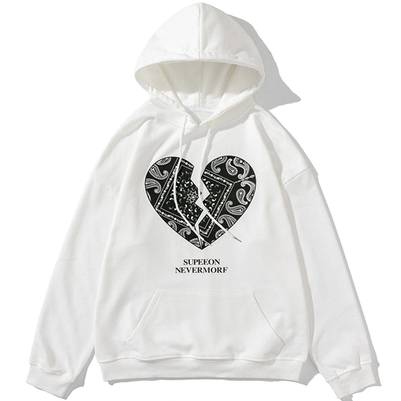 Talishko™ – Broken Heart Bandana Print Hoodie