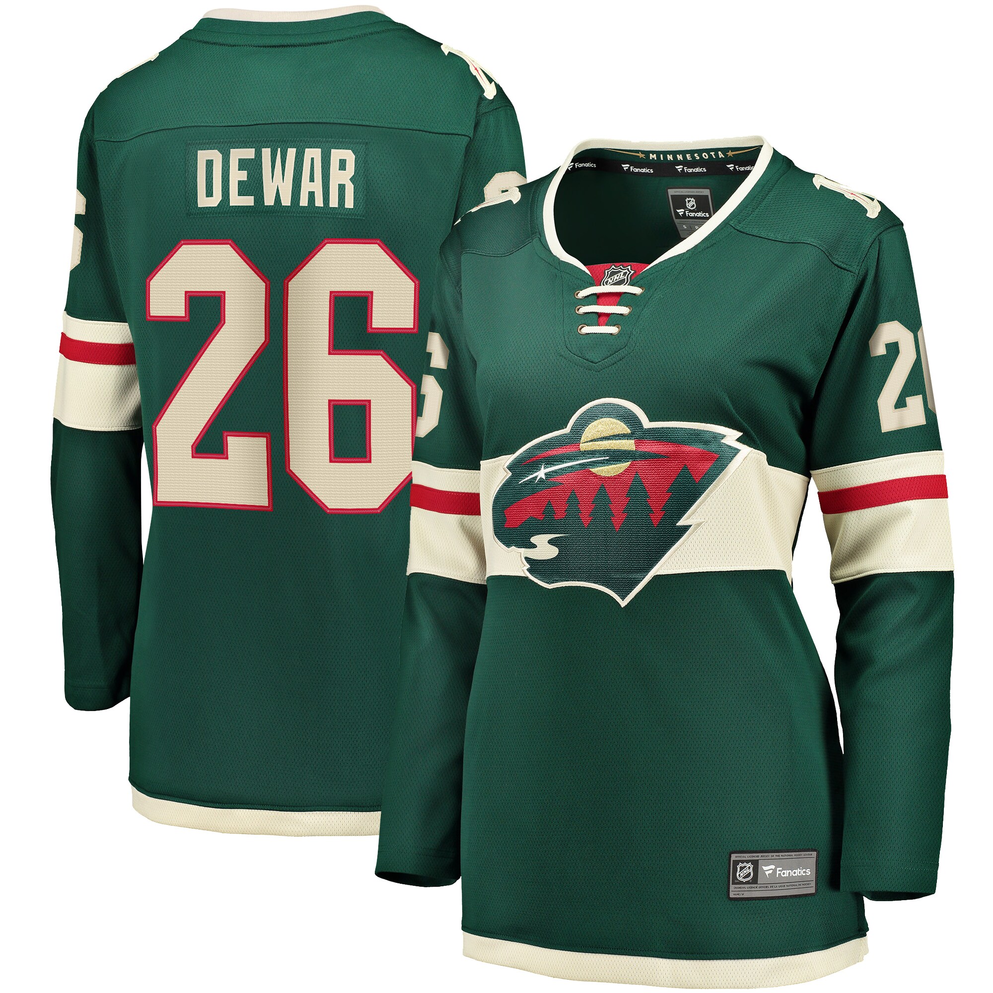 Women's Minnesota Wild Connor Dewar Green Home Breakaway Player Jersey