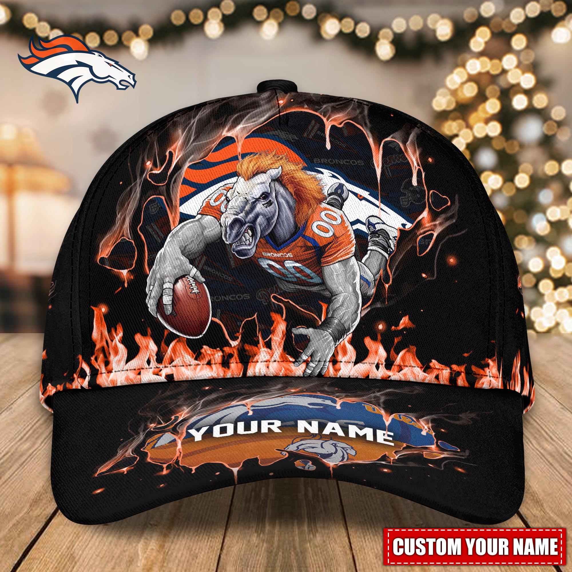 Denver Broncos Custom Name Classic, Baseball Caps Q-47617