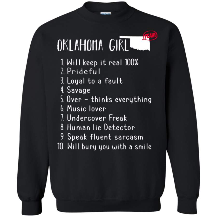 AGR Oklahoma Girl Will Keep It Real What She Can Do Sweatshirt