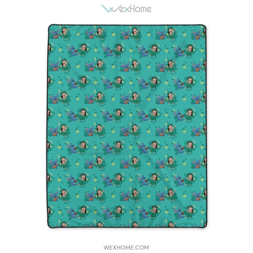 Lilo And Stitch Cartoon Funny Pattern Polyester Blanket Unique Design W1611